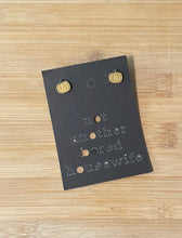 Load image into Gallery viewer, Golden Wood and Hand painted Pumpkin Studs

