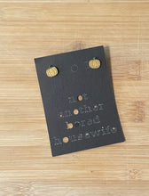 Load image into Gallery viewer, Golden Wood and Hand painted Pumpkin Studs
