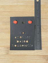 Load image into Gallery viewer, Orange Wood and Hand painted Pumpkin Studs