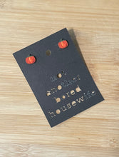 Load image into Gallery viewer, Orange Wood and Hand painted Pumpkin Studs