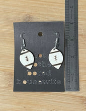 Load image into Gallery viewer, Wooden Earrings: Football Burnt Small