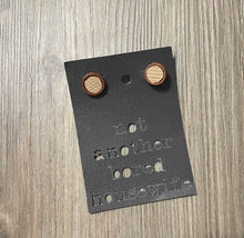 Load image into Gallery viewer, Wood Button Earrings Tan