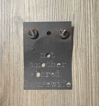 Load image into Gallery viewer, Wood Button Earrings Black Snake Skin