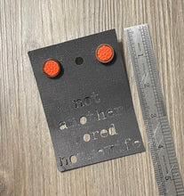 Load image into Gallery viewer, Wood Button Earrings Orange