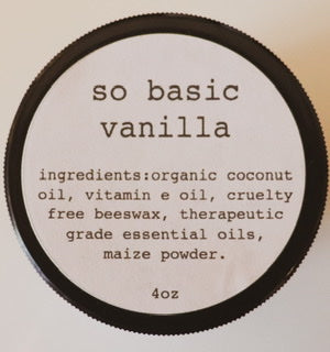 4 oz. natural body melt     So Basic Vanilla