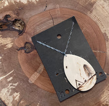 Load image into Gallery viewer, Camp Scene Wood Burnt Pendant
