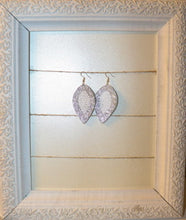 Load image into Gallery viewer, Faux Leather Earrings: Silver, Metallic, Glitter Double Layer