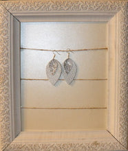Load image into Gallery viewer, Faux Leather Earrings: Silver, Metallic, Glitter Double Layer Petal