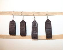 Load image into Gallery viewer, Leather Earrings: Dark Brown Loop