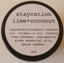 Load image into Gallery viewer, 4 oz. natural body melt Staycation Lime+Coconut
