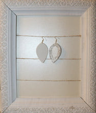 Load image into Gallery viewer, Faux Leather Earrings: Silver, Metallic, Glitter Double Layer