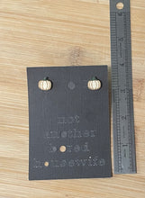 Load image into Gallery viewer, Raw Wood and Hand painted Pumpkin Studs
