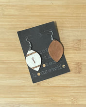 Load image into Gallery viewer, Wooden Earrings: Football Burnt Large
