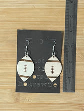 Load image into Gallery viewer, Wooden Earrings: Football Burnt Large
