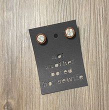 Load image into Gallery viewer, Wood Button Earrings Gray Snake Skin
