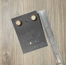Load image into Gallery viewer, Wood Button Earrings Gold
