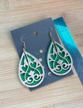 Load image into Gallery viewer, Wooden Cutout and Leather Design-Green
