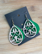 Load image into Gallery viewer, Wooden Cutout and Leather Design-Green
