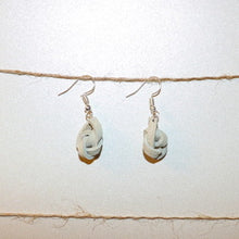 Load image into Gallery viewer, Suede Leather Earrings: Tan/Bone Double Knotted
